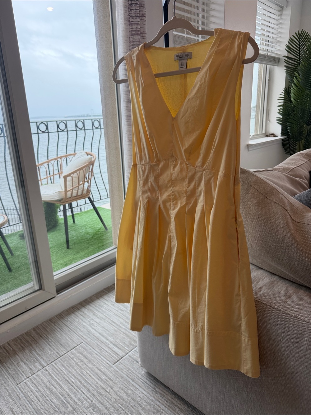 Rachel Zoe Sunny Yellow V-Neck Mini Dress